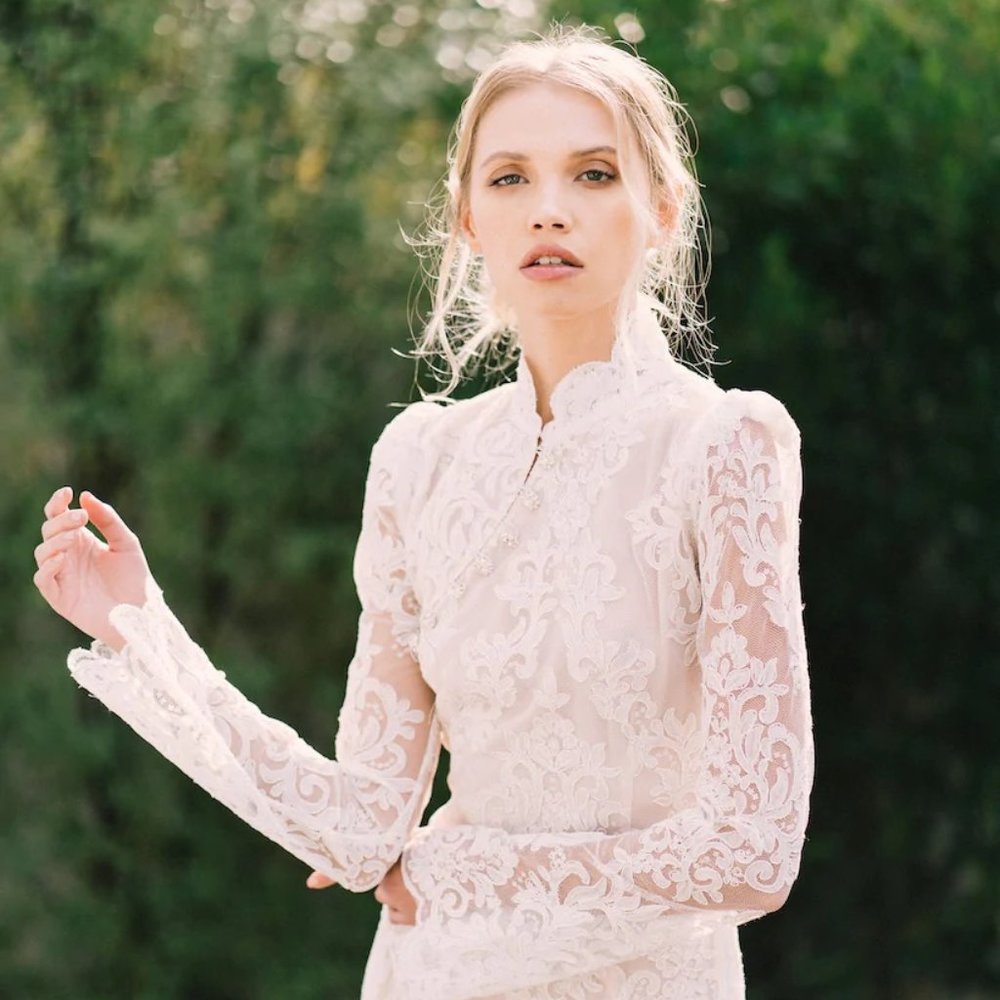 Stone Cold Fox Blush Lace Mini Dress